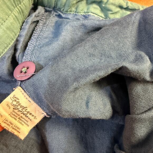 Gudrun Sjoden Women's Pants XL Solid Wide leg Linen Lagenlook Zip Boho Q3-9 - Picture 5 of 7